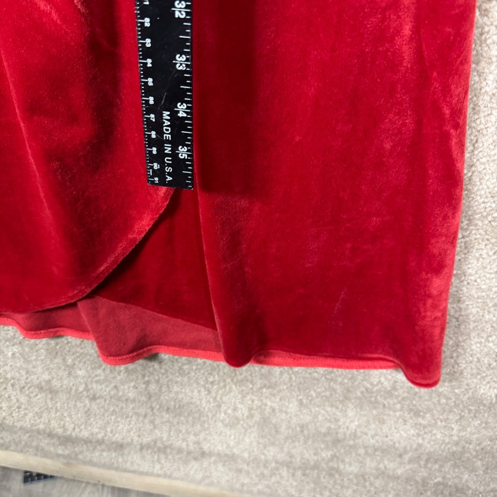 Marine Layer Velvet Wrap Dress Women XS Red Holiday Flutter Sleeve Midi Stretch - Picture 5 of 14